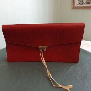 Brown Genuine Leather Hand Bag Document Holder Purse Bag Vintage Strap Antique